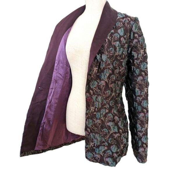 Marge Clothing Tall Fashion Elin Floral Jacket Blazer Silk Lining Sz 8 NWT $650 - Picture 9 of 14